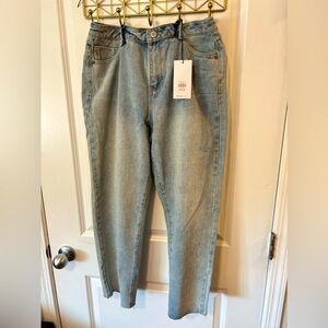 High Rise Straight Leg Denim Jeans